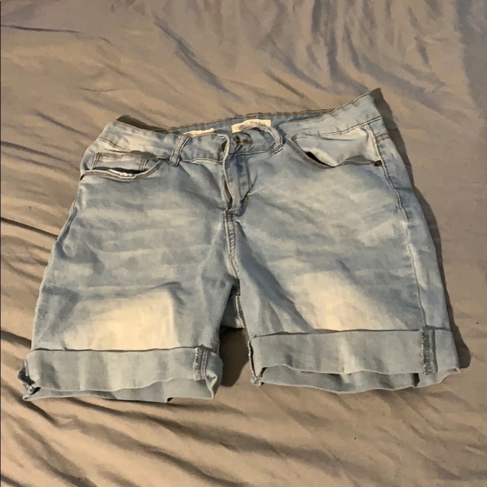 Mid Rise Denim Shorts